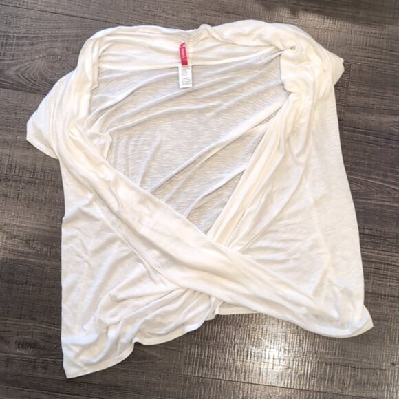 J MODE Draped Blouse Short Sleeve Crossover Semi Sheer Shawl Collar Plus Size - Picture 11 of 11